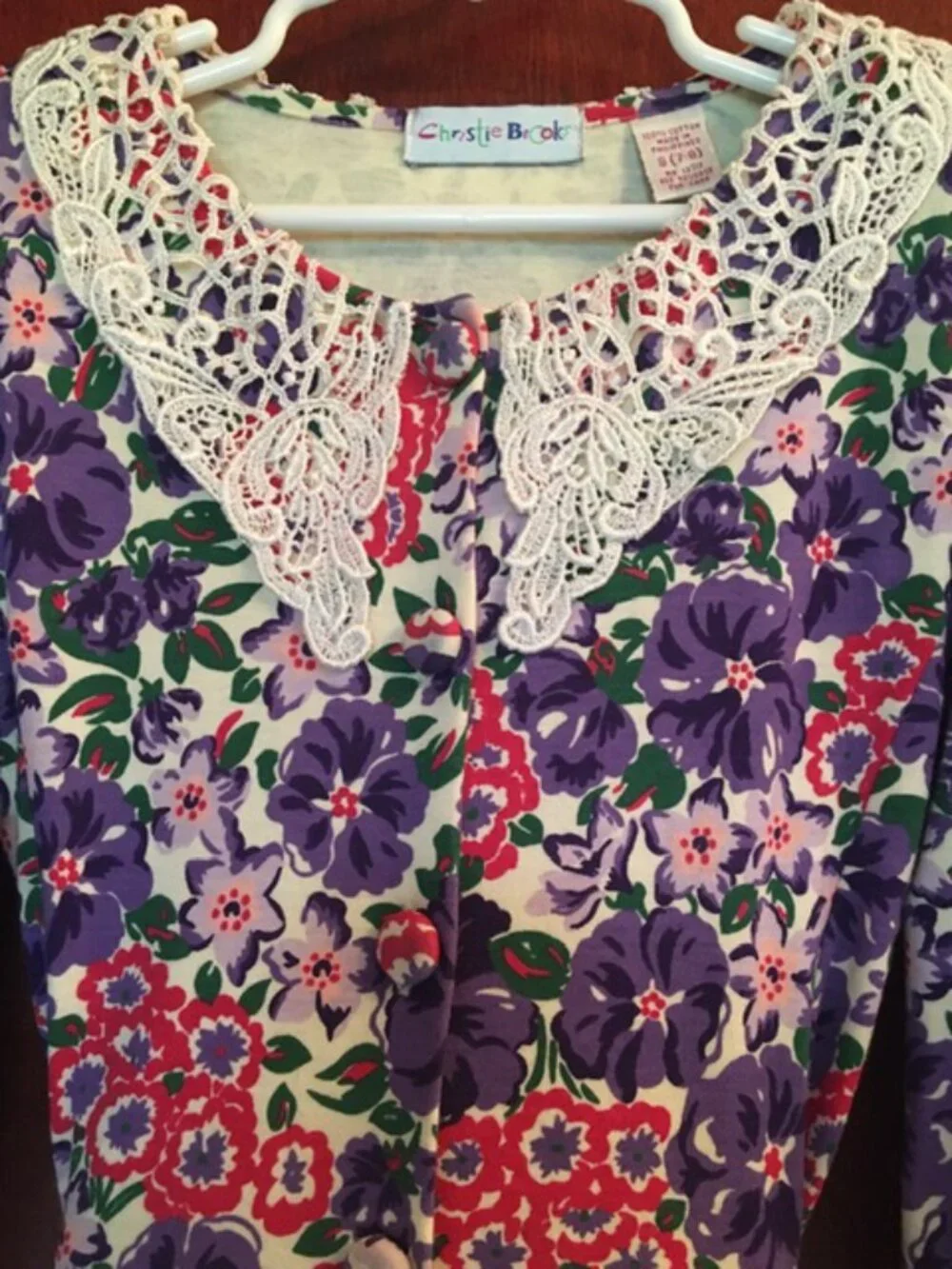 Christie Brooks Classic Late '80s/Early '90s Girls Size 7/8 Vibrant Cotton Dress